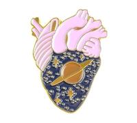 XEDZ Broche en émail en forme de cœur avec rose, interrupteur, champignon, papillon, océan, cœur, dessin animé, métal, badge, punk, Normale, Métal non précieux