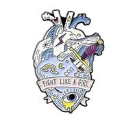 XEDZ Broche en émail en forme de cœur avec rose, interrupteur, champignon, papillon, océan, cœur, dessin animé, métal, badge, punk, Normale, Métal non précieux