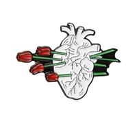 XEDZ Broche en émail en forme de cœur avec rose, interrupteur, champignon, papillon, océan, cœur, dessin animé, métal, badge, punk, Normale, Métal non précieux