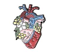 XEDZ Broche en émail en forme de cœur avec rose, interrupteur, champignon, papillon, océan, cœur, dessin animé, métal, badge, punk, Normale, Métal non précieux