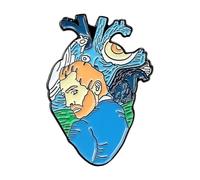 XEDZ Broche en émail en forme de cœur avec rose, interrupteur, champignon, papillon, océan, cœur, dessin animé, métal, badge, punk, Normale, Métal non précieux