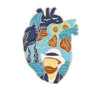 XEDZ Broche en émail en forme de cœur avec rose, interrupteur, champignon, papillon, océan, cœur, dessin animé, métal, badge, punk, Normale, Métal non précieux