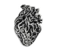 XEDZ Broche en émail en forme de cœur avec rose, interrupteur, champignon, papillon, océan, cœur, dessin animé, métal, badge, punk, Normale, Métal non précieux