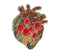 XEDZ Broche en émail en forme de cœur avec rose, interrupteur, champignon, papillon, océan, cœur, dessin animé, métal, badge, punk, Normale, Métal non précieux