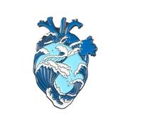 XEDZ Broche en émail en forme de cœur avec rose, interrupteur, champignon, papillon, océan, cœur, dessin animé, métal, badge, punk, Normale, Métal non précieux