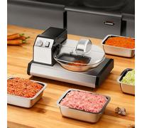 XEEAOFE Hachoir à Légumes Fruits Viande, Robot Culinaire Électrique 5.5L, Cutter à Viande Commercial Acier Inoxydable Coupeur Alimentaire Mélangeur Hachoir