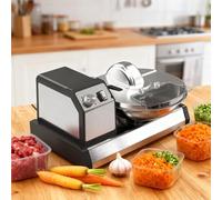 XEEAOFE Robot Culinaire Commercial, Hachoir à Légumes 6QT Broyeur de Viande Hachoir, Hachoir à Légumes Électrique Robust, Bol Amovible en Acier Inoxydable Minuteur 1-15