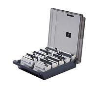 XEERUN 1000 Cartes Boîte de Rangement Pour Cartes de Visite, Index Card Box Storage avec 8 Intercalaires et des Onglets D'indexation A-Z, pour les Bureaux, les Hôpitaux (Gris)