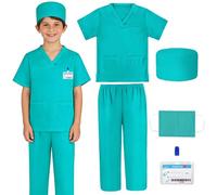 XEERUN Costume de médecin, pour enfant, avec carte d'identité, accessoire de jeu de rôle de docteur, valise de docteur, pour carnaval, cosplay, fête (120 cm)