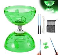 XEERUN Diabolo avec Roulement à Billes, Diabolo Kit de Jonglerie avec lumière, kit de Triple Stockage, 4 Couleurs Clignotantes Triple roulement, kit de Jonglerie Diabolo pour Enfants et Adultes