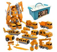 XEERUN Lot de 35 robots de déformation magnétique, véhicules de chantier, jouets de voiture, Transformers magnétiques, jouets à faire soi-même, blocs de construction, cadeau pour garçons et filles