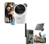 Xega 24/7 Enregistrement 4G Caméra Surveillance Intérieur, 4G【3 PIR Détection】 Caméra de Chasse avec Carte SIM, 940nm Nocturne Infrarouge Invisible, 355°P 60°T, Détection de Mouvement