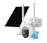 Xega 3G/4G LTE Caméra Surveillance extérieur 2K HD Panneau solaire 6W Batterie 10000mAh Détection de Mouvement IP66 Carte SIM Blanc