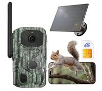 Xega 4G【3 PIR Détection】 Caméra de Chasse avec Carte SIM,2K Caméra Animaux sans WiFi,940nm Nocturne Infrarouge Invisible,Batterie de 7800 mAh,Détectent 0,1s,120° Angle,Audio Bidirectionnel,GPS IP66