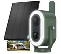 Xega 4G Caméra avec Carte SIM Solaire Magnétique sans Fil Extérieur | 2K Camera avec 3W Panneau Solaire 6000mAh Batterie, PIR Humaine Détection pour Camping-cars et Stationnement Temporaire