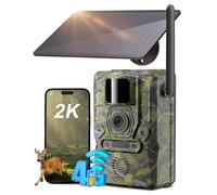 Xega 4G Caméra de Chasse Solaire avec Carte SIM,2K Camera Extérieure Surveillance de la Faune,Accès à Distance,Nocturne Infrarouge Invisible,Autonome sur Batterie,Détection Instant Alert (Non WiFi)