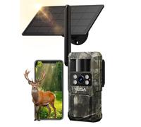 Xega 4G Caméra de Chasse Solaire Extérieure sans Fil avec Carte SIM, Caméra Animaux sans WiFi, 7800mAh Batterie Rechargeable, Vision Nocturne Colorée, PIR Détection Vitesse de Déclenchement 0,2s, IP66