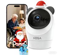 Xega 4G Caméra Surveillance Intérieur avec Carte SIM Filaire, 24/7 Enregistrement Camera Interieur sans WiFi,355°P 60°T,2K Vision Nocturne, Détection de Mouvement, Sirène Audio Bidirectionnel,TF/Cloud