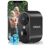 Xega 4G LTE Caméra de Sécurité Extérieur Intérieur avec Carte SIM, 2K HD Caméra IP Portable, Batterie 6000mAh, Détection de Mouvement PIR, Vision Nocturne Couleur, Audio 2 Voies, TF/Cloud, IP65