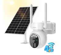 Xega 4G LTE Caméra Surveillance Solaire avec Carte Sim 2K HD Caméra Extérieure sans Fil inclinable à 355°/90° Caméra de Surveillance sans WiFi Vision Nocturne Détection de Mouvement IP66
