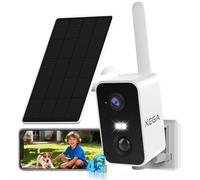 Xega Caméra 4G Solaire, SIM, Vision Nocturne Couleur, sans WiFi, Pan 180°