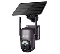 Xega Caméra de sécurité Solaire extérieure sans Fil, caméra de vidéosurveillance PTZ 2K Caméra de Surveillance Wi-FI Vision Nocturne Couleur PIR Détection Humaine Audio bidirectionnel