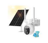 Xega Caméra Surveillance Solaire 3G/4G LTE avec Carte Sim 2K HD Caméra Extérieure sans Fil inclinable à 355°/90° Caméra de Surveillance sans WiFi Vision Nocturne Détection de Mouvement IP66