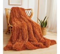 XeGe Couverture de luxe en fausse fourrure, orange brûlé, 127 x 152,4 cm