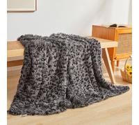 XeGe Jeté de luxe en fausse fourrure à imprimé léopard, 127 x 152,4 cm, couverture pelucheuse douce à imprimé guépard, couverture décorative en peluche à poils longs, jeté de canapé en fourrure
