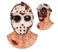 XehCaol Couche Double Masque jason Horreur Tueur Halloween Carnaval Latex Realiste Deguisement Cosplay Costume Props (Couche Double mask)