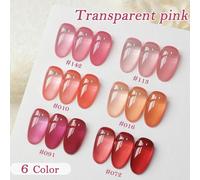 Xeijayi Petite Bouteille Blanche Aérée Et Transparente 6 Pièces/Ensemble-Art Design Salon De Manucure Bricolage Salon Gel Trempage Uv Led Gel Pour Ongles.Qi Zhi Tou Se 6 Se.