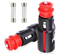 XEIYEI Allume Cigares Fiche 12V-24V Prise 2Pcs Fiche Universelle pour Allume Cigares avec 10A Fusible Allume-Cigare Connecteur de Prise Mâle pour Voiture, Moto, Camion, Camping Car et Bateau