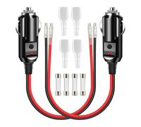 XEIYEI Allume Cigares Fiche 12V/24V Prise Allume Cigare Fiche 2 Pcs Universelle avec Fusible 10A,Allume-Cigare Connecteur de Prise Mâle pour Camions (2 PCS Adaptateur Allume-Cigare 16AWG/15CM)
