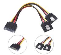 XEjU 1Pc SATA Power 15-pin Y-Splitter Cable Adapter Male to Female for HDD Hard Drive
