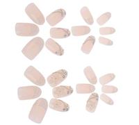 Xeju 24pcs/Set Professional Faux Ongles Longue Ballerine Demi Français Acrylique Conseils