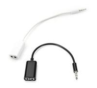 XEjU 3.5mm Jack Audio Headset Earphone Mic Y Splitter Cable Adapter For Tabs Laptop C