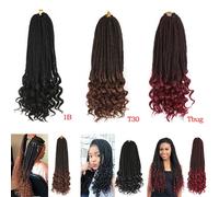 Xeju 30""Longues Tresses De Boîte De Sénégalais Ombre Extensions De Cheveux Synthétiques Bouclés Fin Crochet