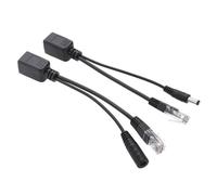 XEjU Power Over Ethernet Passive PoE Adapter Injector + Splitter Kit PoE Cable Black