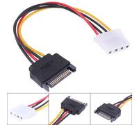 XEjU SATA TO IDE Power Cable 15 Pin SATA Male to Molex IDE 4 Pin Female Cable Adapter