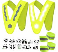 XEKAL-2 Pcs Gilet De Sécurité Gilet Jaune Enfant,Gilets Reflechissants,Collier De Sécurité Gilet De Sécurité En V,Gilet Haute Visibilité,Gilet Réfléchissant Velo,Gilet Fluorescent De Sécurité