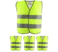 XEKAL-4 Pièces Gilet Hi-Vis Réfléchissant Haute Visibilité Pour Enfants,Gilets De Sécurité Haute Visibilité,Gilet Jaune Réfléchissant Oui Nuit Marche Idéale Pour Garçons Et Filles