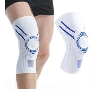 Xekal-Lot De 2 Genouillères Pour Hommes Et Femmes,Avec Soutien Des Ressorts En T Des Deux Côtés Et Coussinet De Rotule En Silicone,Support Du Genou (Blanc/Bleu,Taille M)