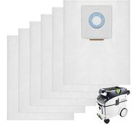 Xeletu Lot de 8 sacs d'aspirateur pour Festool Cleantec CT 36/CTM 36 E/CTL 36 E CLEANTEC Serie Festool 496186 - Aspirateur mobile - Grande capacité - Sac filtrant - Pièces de rechange - Accessoires SC