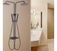Xellanz Twenty eco ensemble de douche de pluie thermostatique apparent rond noir mat 29.3822