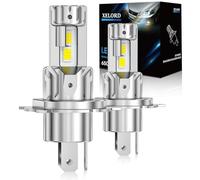XELORD Ampoule Phare LED H4, 12000LM 60W, 6500K Blanc Froid, Remplacement Halogène, Compatible Feux de Route et Croisement, Kit de 2