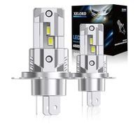 XELORD H4 LED Ampoules de Phare Automobile,Blanche 6500K 400% Lumineuse,55W 14000LM 12V,Plug n Play,2PCS