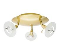 Xelux - Applique Murale ou Plafonnier 3 lumières orientables et inclinables Laiton brossé 3 x 50 W