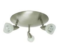 Xelux - Applique ou Plafonnier 3 Spots orientables acier brossé 3 x 50 W Argent