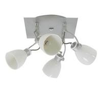 Xelux - Plafonnier carré gris satiné 4 lumières spots orientables et inclinables 4 x 40 W G9 Gris