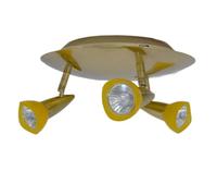 Xelux - Plafonnier laiton brossé 3 spots orientables 50W